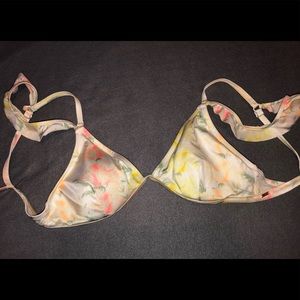 VS Pink Floral Flutter Sleeve Bikini Top